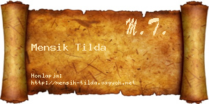 Mensik Tilda névjegykártya